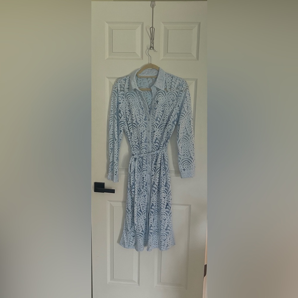 Rabbit Rabbit Rabbit Powder Blue Lace-Trim Dress